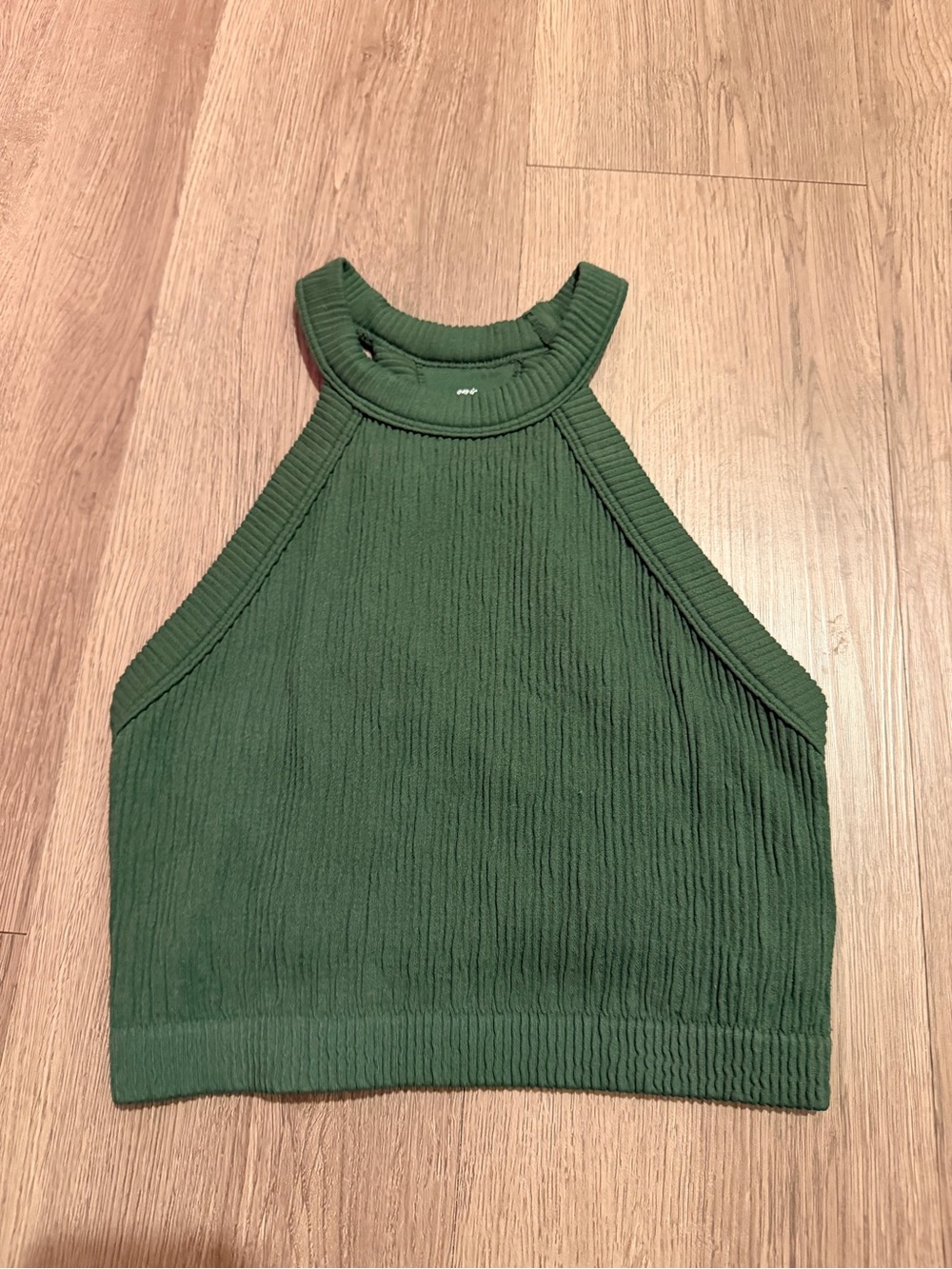 aerie Ribbed Halter Crop Top - Forest Green